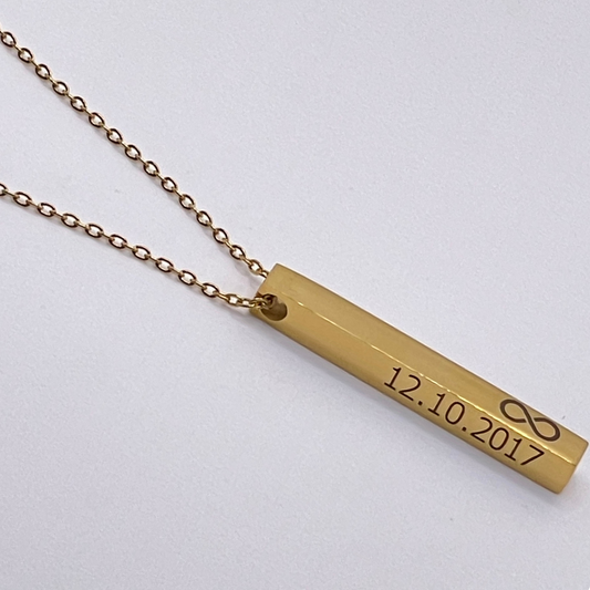 ENGRAVED 3D VERTICAL PENDANT