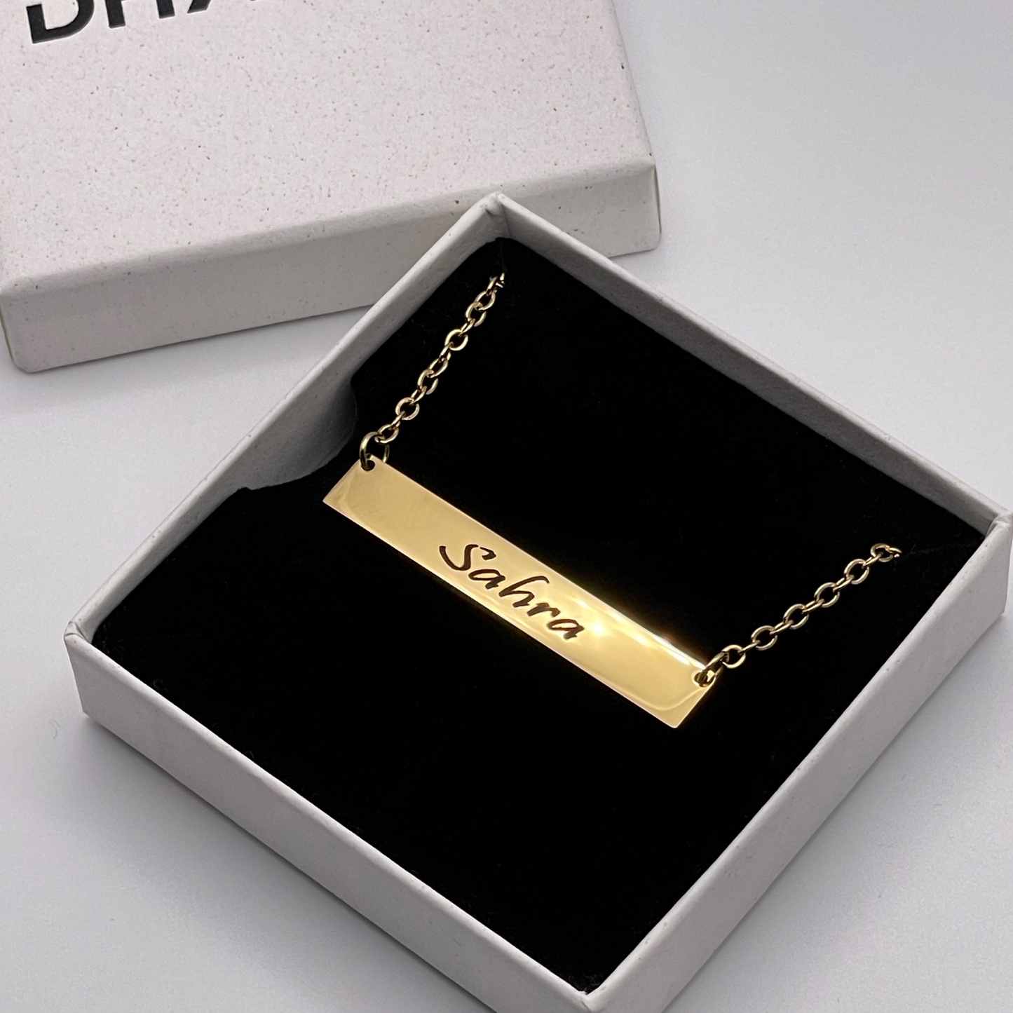 ENGRAVED BAR NECKLACE