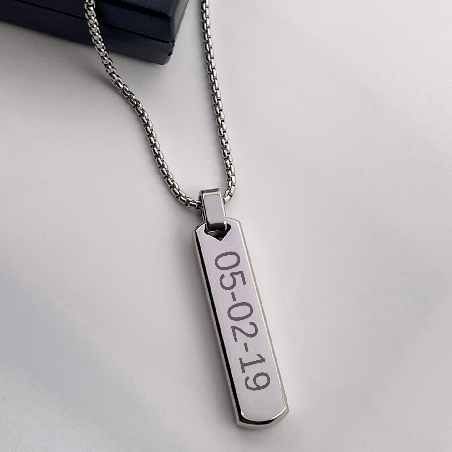 ENGRAVED  VERTICAL BAR NECKLACE