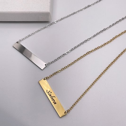 ENGRAVED BAR NECKLACE