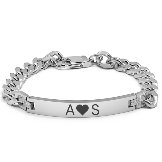 ENGRAVED CHAIN BRACELET [THICK BAND]